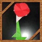 母の日の折り紙カーネーションの折り方!子供も簡単平面的な作り方