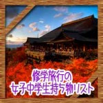 修学旅行の女子中学生持ち物リスト!便利グッズに持ち物検査対策