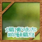 大掃除で網戸の洗い方に100均で簡単掃除方法！外せない時のコツは？