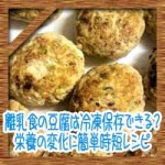 離乳食の豆腐は冷凍保存できる?栄養の変化に簡単時短レシピ